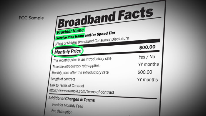 It just got easier to shop for internet service prices.  Detailed labels are now required
